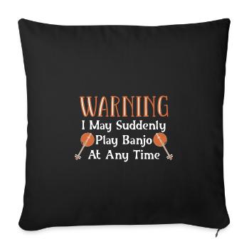 Banjo jouer banjo player instrument de musique - Housse de coussin décorative 45 x 45 cm - noir - Devant