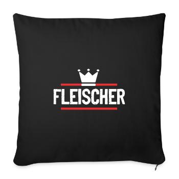 Fleischer Beruf - Sofakissenbezug 45 x 45 cm - Schwarz - Vorne