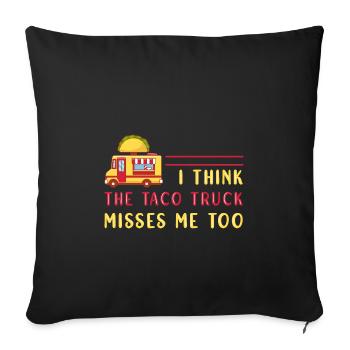 Food Truck Streetfood - Housse de coussin décorative 45 x 45 cm - noir - Devant