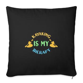 Kayak Kayaking - Housse de coussin décorative 45 x 45 cm - noir - Devant