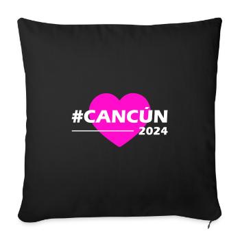 Cancun 2024 Amour du cœur - Housse de coussin décorative 45 x 45 cm - noir - Devant