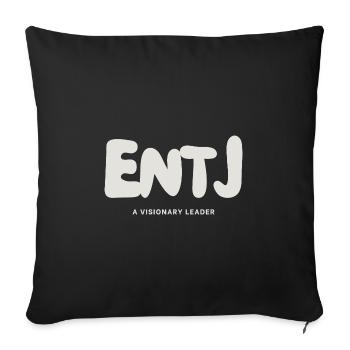 ENTJ MBTI Myers Briggs Personnalité Extraverti - Housse de coussin décorative 45 x 45 cm - noir - Devant
