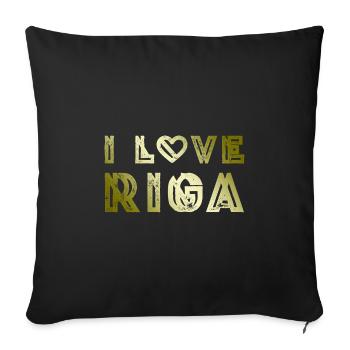 I Love Riga - Sofakissenbezug 45 x 45 cm - Schwarz - Vorne