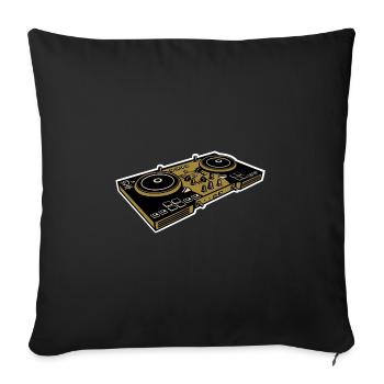 DJ turntables - Sofa pillowcase 17,3'' x 17,3'' (45 x 45 cm) - black - Front
