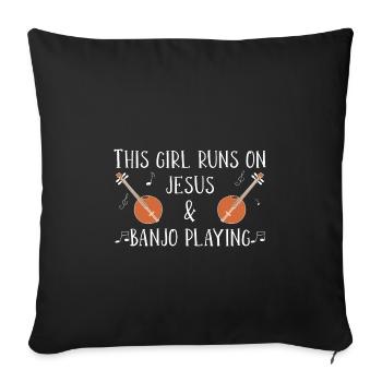 Banjo play banjo player music instrument - Sofa pillowcase 17,3'' x 17,3'' (45 x 45 cm) - black - Front