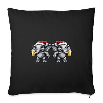 Équipe de la bière de Noël Elephant - Housse de coussin décorative 45 x 45 cm - noir - Devant