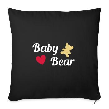 ★ couleurs de conception modifiables ★ baby bear (ours, cœur) - Housse de coussin décorative 45 x 45 cm - noir - Devant