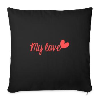 MY LOVE. VIVE LES MARIES. EVJF. SAINT VALENTIN - Housse de coussin décorative 45 x 45 cm - noir - Devant