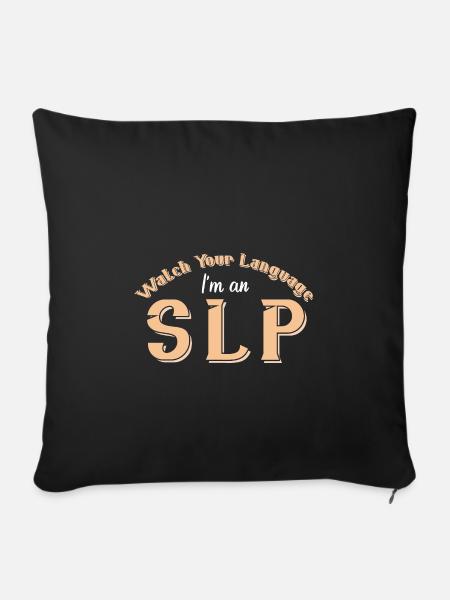 Sprachtherapie Sprachtherapeut - Sofakissenbezug 45 x 45 cm - Schwarz