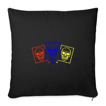 Skeleton Team Skull - Housse de coussin décorative 45 x 45 cm - noir - Devant