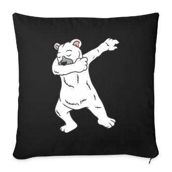 Christmas Polar Bear Dabbing Polar Bear Dab Design - Sofa pillowcase 17,3'' x 17,3'' (45 x 45 cm) - black - Front