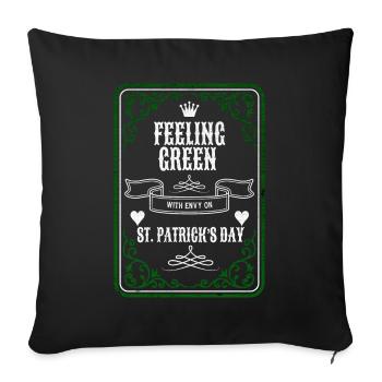 Feelin' Green with Envy le jour de la Saint-Patrick - Housse de coussin décorative 45 x 45 cm - noir - Devant