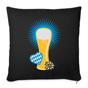 Un grand verre de bière de blé - Housse de coussin décorative 45 x 45 cm - noir - Devant