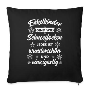 Enkelkinder sind wie Schneeflocken - Sofakissenbezug 45 x 45 cm - Schwarz - Vorne
