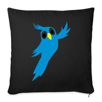 parrot - Sofa pillowcase 17,3'' x 17,3'' (45 x 45 cm) - black - Front