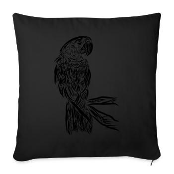 Papagei - Housse de coussin décorative 45 x 45 cm - noir - Devant