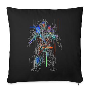 Scifi - Abstract / Futurism - Sofa pillowcase 17,3'' x 17,3'' (45 x 45 cm) - black - Front