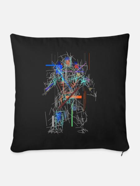 Scifi - Abstrakt / Futurismus  - Sofakissenbezug 45 x 45 cm - Schwarz