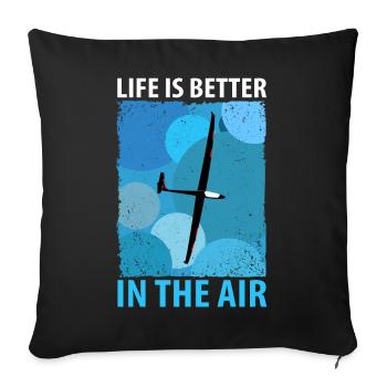Glider Gliding Gliding Glider Flying - Sofa pillowcase 17,3'' x 17,3'' (45 x 45 cm) - black - Front