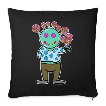Sweet tooth Candy Bonbons Délicieux dessert - Housse de coussin décorative 45 x 45 cm - noir - Devant