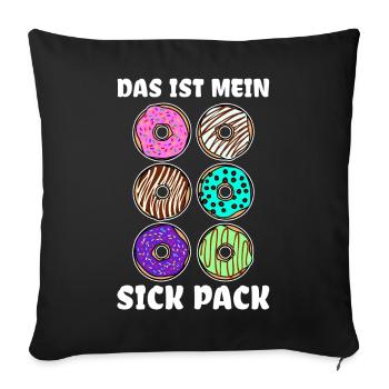 Délicieuse déclaration de bonbons au beignet - Housse de coussin décorative 45 x 45 cm - noir - Devant