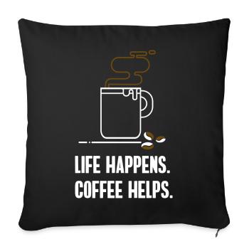 café aide barrista caféine café bureau slogan lol - Housse de coussin décorative 45 x 45 cm - noir - Devant