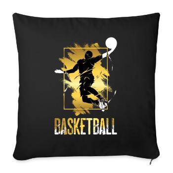 Basketball Basketball Player Dunking Gold Splash - Sofa pillowcase 17,3'' x 17,3'' (45 x 45 cm) - black - Front