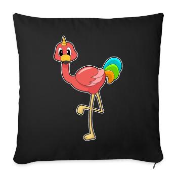 Flamingo Unicorn - Sofa pillowcase 17,3'' x 17,3'' (45 x 45 cm) - black - Front