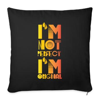 Je ne suis pas parfait, original - Housse de coussin décorative 45 x 45 cm - noir - Devant