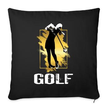 Golf Golfing Golfer Player Sport Hobby Gold - Sofa pillowcase 17,3'' x 17,3'' (45 x 45 cm) - black - Front