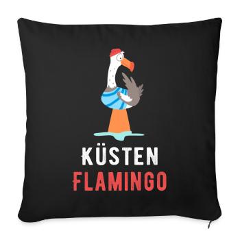 Küsten Flamingo - Sofakissenbezug 45 x 45 cm - Schwarz - Vorne