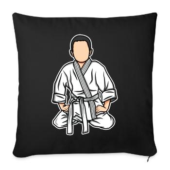 Funny judo kid - Sofa pillowcase 17,3'' x 17,3'' (45 x 45 cm) - black - Front