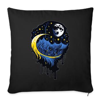 Moon and Stars - Sofa pillowcase 17,3'' x 17,3'' (45 x 45 cm) - black - Front