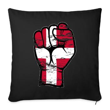 Danemark Drapeau Poing Main Utilisé Symbole - Housse de coussin décorative 45 x 45 cm - noir - Devant