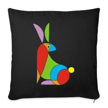 Drôle de lapin - Housse de coussin décorative 45 x 45 cm - noir - Devant