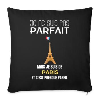 Je ne suis pas parfait Paris - Housse de coussin décorative 45 x 45 cm - noir - Devant