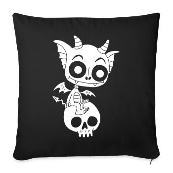 Little White Demon Rests - Sofa pillowcase 17,3'' x 17,3'' (45 x 45 cm) - black - Front