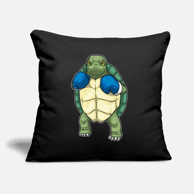Turtle Boxer Gants de boxe Boxe Housse de coussin décorative 45 x 45 cm