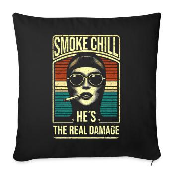 Smoke Chill He's The Real Damage - Sofa pillowcase 17,3'' x 17,3'' (45 x 45 cm) - black - Front