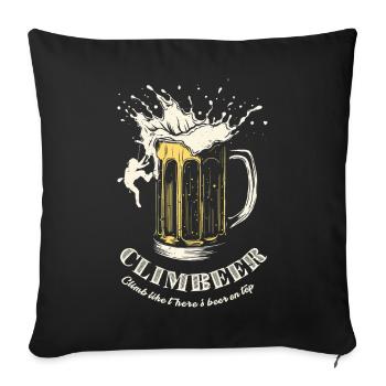 Chope de bière ClimbBeer - Housse de coussin décorative 45 x 45 cm - noir - Devant