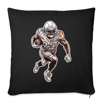 American Football Skizze - Sofakissenbezug 45 x 45 cm - Schwarz - Vorne