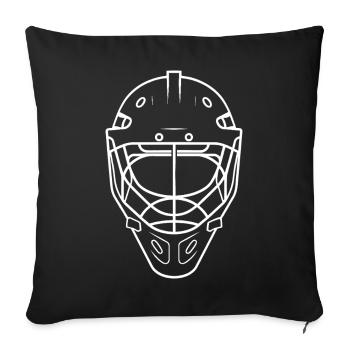 Hockey Helmet Line Art - Sofa pillowcase 17,3'' x 17,3'' (45 x 45 cm) - black - Front