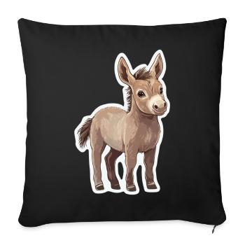 donkey - Sofa pillowcase 17,3'' x 17,3'' (45 x 45 cm) - black - Front