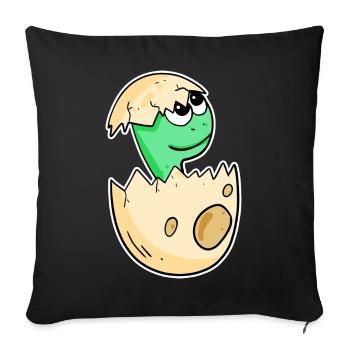 Baby dinosaur in egg - Sofa pillowcase 17,3'' x 17,3'' (45 x 45 cm) - black - Front