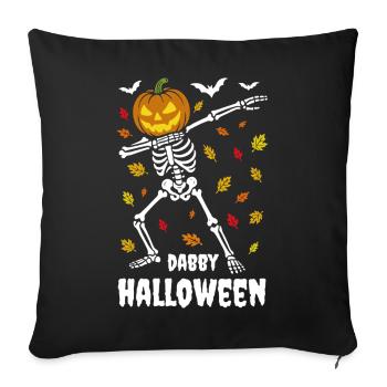 Dabby Halloween - Dab Dance Squelette - Automne - Housse de coussin décorative 45 x 45 cm - noir - Devant