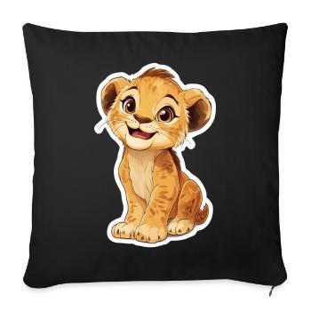 Lion - Sofa pillowcase 17,3'' x 17,3'' (45 x 45 cm) - black - Front