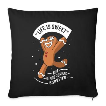 Gingerbread Christmas Gingerbread Man Gingerbread - Sofa pillowcase 17,3'' x 17,3'' (45 x 45 cm) - black - Front