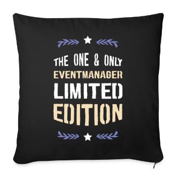 Limitierte Edition Eventmanager - Sofakissenbezug 45 x 45 cm - Schwarz - Vorne