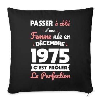 50th Anniversary - Born in December 1975 - Sofa pillowcase 17,3'' x 17,3'' (45 x 45 cm) - black - Front