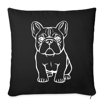 Cadeau personnalisé Bulldogs Dogs T-shirt - Housse de coussin décorative 45 x 45 cm - noir - Devant